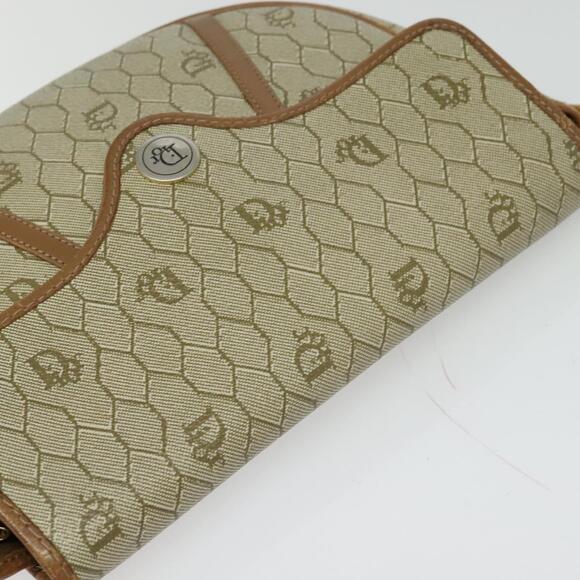 DIOR Honeycomb Canvas Shoulder Bag Pvc Beige Gold - Picture 6 of 12